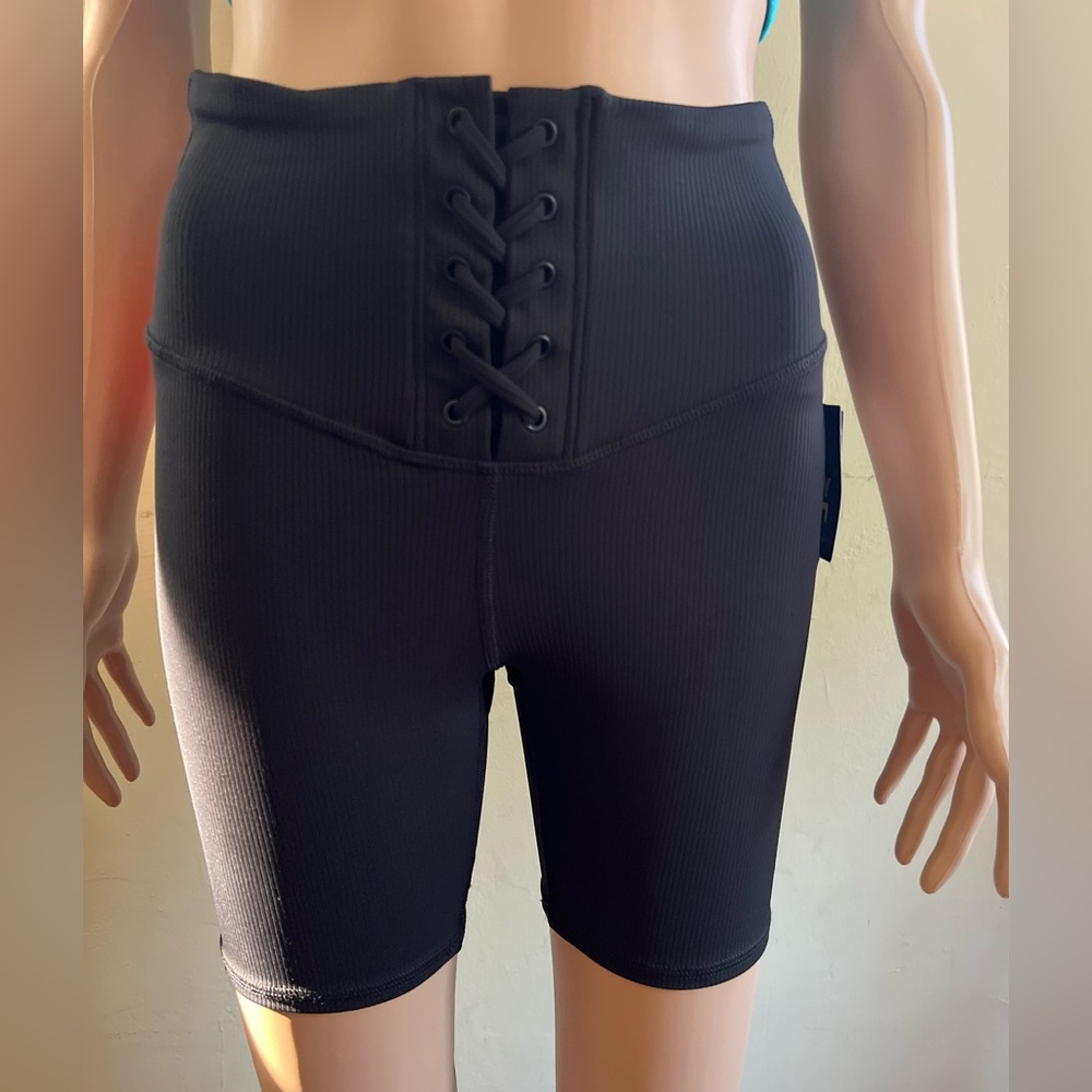 JoyLab Black High-Waisted Lace-Up Shorts
